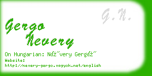 gergo nevery business card